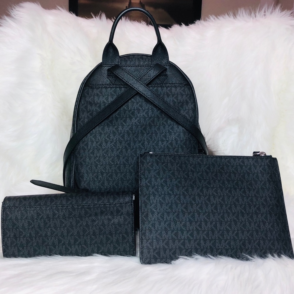 4PCS Michael Kors Abbey Backpack Wallet Clutch Pom - Picture 4 of 8
